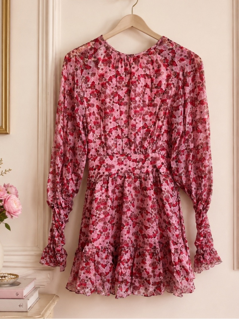 By TiMo Soft Organza Mini Dress Gathered Sleeves